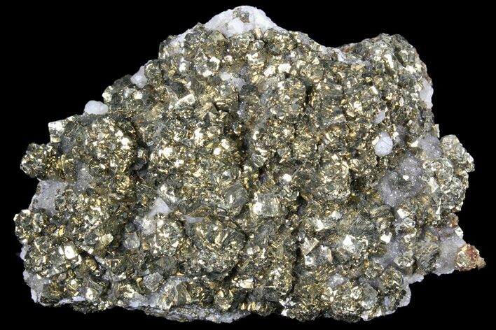 Pyrite On Calcite - El Hammam Mine, Morocco #80723